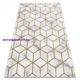   Kab. EMERALD szőnyeg 1014 glamour, elegáns kocka krém / arany 80x150 cm