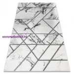 Kab. EMERALD szőnyeg 0085 glamour, elegáns márvány, geometriai fehér / ezüst  200x290 cm