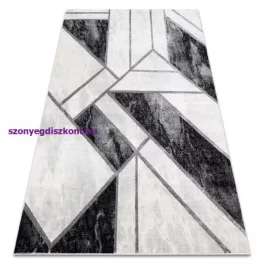   Kab. EMERALD szőnyeg 81953 glamour, elegáns márvány, geometriai fekete / ezüst  140x190 cm