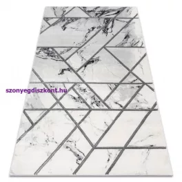   Kab. EMERALD szőnyeg 0085 glamour, elegáns márvány, geometriai fehér / ezüst  140x190 cm