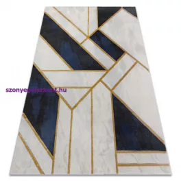   Kab. EMERALD szőnyeg 1015 glamour, elegáns márvány, geometriai sötétkék / arany 180x270 cm