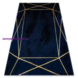   Kab. EMERALD szőnyeg 1022 glamour, elegáns geometriai sötétkék / arany 80x150 cm
