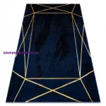 Kab. EMERALD szőnyeg 1022 glamour, elegáns geometriai sötétkék / arany 140x190 cm