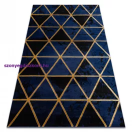   Kab. EMERALD szőnyeg 1020 glamour, elegáns márvány, háromszögek sötétkék / arany 140x190 cm