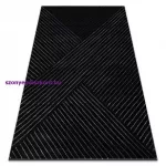 Kab. EMERALD szőnyeg A0084 glamour, elegáns, vonalak, geometriai fekete / ezüst  180x270 cm