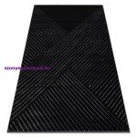 Kizárólagos EMERALD szőnyeg A0084 glamour, elegáns, vonalak, geometriai fekete / ezüst  80x150 cm