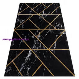   Kab. EMERALD szőnyeg 2000 glamour, elegáns geometriai, márvány fekete / arany 80x150 cm