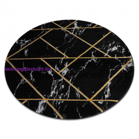 Kizárólagos EMERALD szőnyeg 2000 kör - glamour, elegáns márvány, geometriai fekete / arany kerék 200 cm