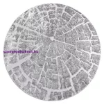 Kab. Modern MEFE szőnyeg Kör 6185 Fa Faipari - szürke kör 100 cm