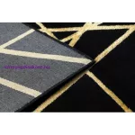 Kab. Modern GLOSS szőnyeg 406C 86 elegáns, glamour, art deco, geometriai fekete / arany 240x330 cm