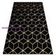Modern GLOSS 3D szőnyeg 409C 86 Kocka elegáns, glamour, art deco fekete / arany 240x330 cm