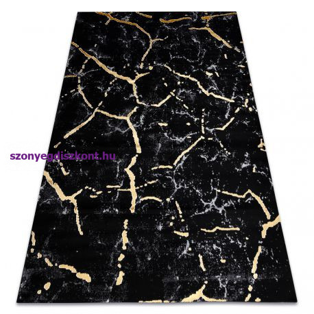 Modern GLOSS szőnyeg 410A 86 Márvány , kő, elegáns, glamour fekete / arany 240x330 cm