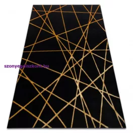   Kab. Modern GLOSS szőnyeg 406C 86 elegáns, glamour, art deco, geometriai fekete / arany 80x150 cm