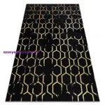 Kab. Modern GLOSS szőnyeg 407C 86 elegáns, glamour, art deco fekete / arany 160x220 cm