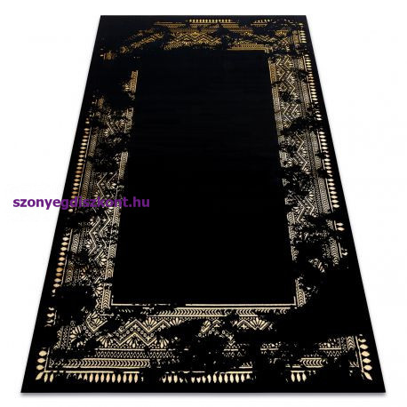 Modern GLOSS szőnyeg 408C 86 elegáns, glamour, art deco fekete / arany 160x220 cm