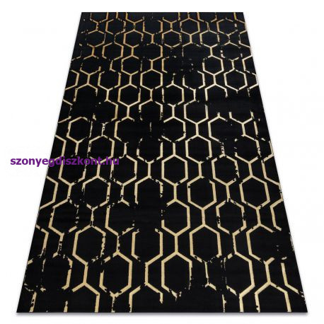 Modern GLOSS szőnyeg 407C 86 elegáns, glamour, art deco fekete / arany 120x170 cm
