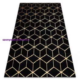   Kab. Modern GLOSS 3D szőnyeg 409C 86 Kocka elegáns, glamour, art deco fekete / arany 140x190 cm