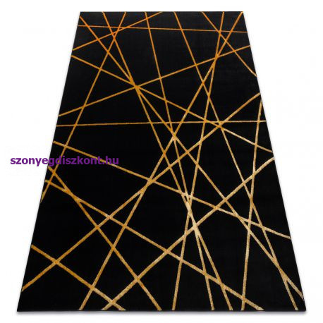 Modern GLOSS szőnyeg 406C 86 elegáns, glamour, art deco, geometriai fekete / arany 280x370 cm