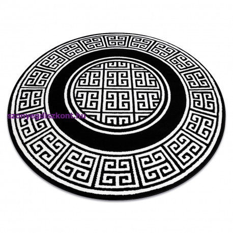 Modern GLOSS szőnyeg kör 6776 85 elegáns, görög fekete / elefántcsont kör 200 cm