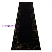   Modern GLOSS szőnyeg, futószőnyeg 408C 86 elegáns, glamour, art deco fekete / arany 70x300 cm