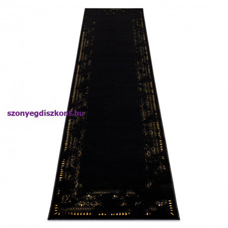 Modern GLOSS szőnyeg, futószőnyeg 408C 86 elegáns, glamour, art deco fekete / arany 70x250 cm