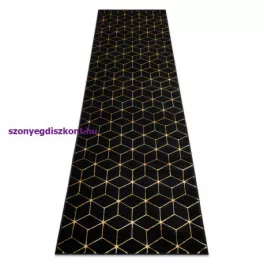   Kab. Modern GLOSS szőnyeg, futószőnyeg 409C 86 Kocka elegáns, glamour, art deco fekete / arany 70x200 cm