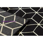 Kab. Modern GLOSS szőnyeg, futószőnyeg 409C 86 Kocka elegáns, glamour, art deco fekete / arany 60x300 cm