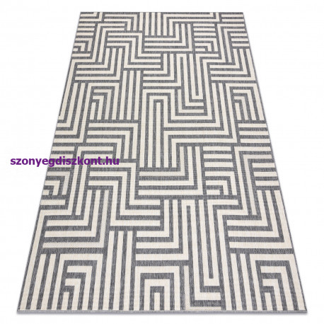 Szőnyeg SPRING 20421332 labirintus szizál, hurkolt - krém / szürke 120x170 cm