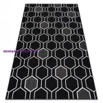 Kab. Szőnyeg SPRING 20404993 Hatszög szizál, hurkolt - fekete 200x290 cm