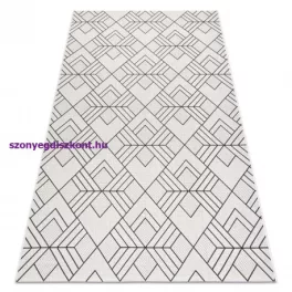   Kab. Fonott sizal flat szőnyeg 48731960 Négyzetek rombusz, геометричен krém / szürke 120x170 cm