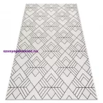 Kab. Fonott sizal flat szőnyeg 48731960 Négyzetek rombusz, геометричен krém / szürke 140x200 cm