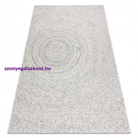 Fonott sizal flat szőnyeg 48832367 Körök, pontok krém / szürke 140x200 cm