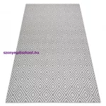 Kab. Fonott sizal flat szőnyeg 48607637 Négyzetek rombusz szürke / krém 200x290 cm