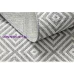 Kab. Fonott sizal flat szőnyeg 48607637 Négyzetek rombusz szürke / krém 200x290 cm