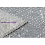 Kab. Fonott sizal flat szőnyeg 48731637 Négyzetek rombusz, геометричен szürke / krém 80x150 cm