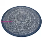 Kab. Fonott sizal Flat szőnyeg kör 48834591 Pontok elpirul kék kör 120 cm