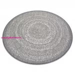 Kab. Fonott sizal Flat szőnyeg kör 48834637 Pontok elpirul szürke kör 120 cm