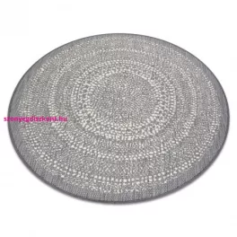  Kab. Fonott sizal Flat szőnyeg kör 48834637 Pontok elpirul szürke kör 120 cm