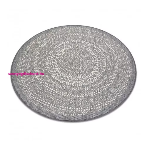 Kab. Fonott sizal Flat szőnyeg kör 48834637 Pontok elpirul szürke kör 120 cm