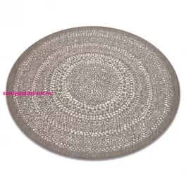   Kab. Fonott sizal Flat szőnyeg kör 48834686 Pontok elpirul bézs kör 120 cm