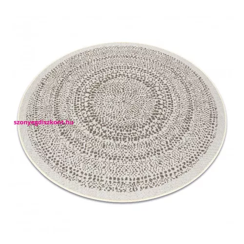 Kab. Fonott sizal Flat szőnyeg kör 48834866 Pontok elpirul krém kör 120 cm
