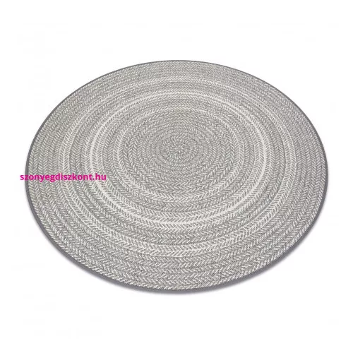 Kab. Fonott sizal Flat szőnyeg kör 48837637 Boho, fonat szürke kör 120 cm