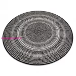 Kab. Fonott sizal Flat szőnyeg kör 48837690 Boho, fonat fekete kör 120 cm