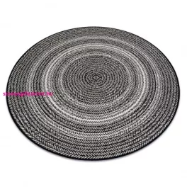   Kab. Fonott sizal Flat szőnyeg kör 48837690 Boho, fonat fekete kör 120 cm