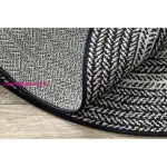Kab. Fonott sizal Flat szőnyeg kör 48837690 Boho, fonat fekete kör 120 cm