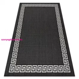  Kab. Fonott sizal flat szőnyeg 49373690 Görög fekete / krém 80x150 cm