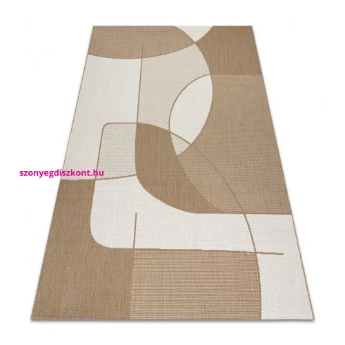 Kab. FLAT 48982265 Szizál szőnyeg Geometrikus - natúr bézs szalmaszín, zsinór 160x230 cm