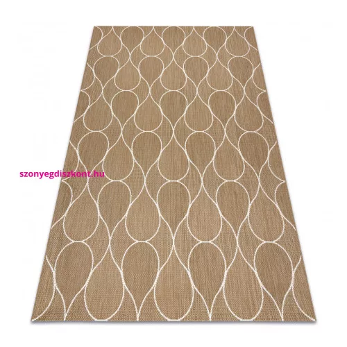 Kab. Fonott sizal flat szőnyeg 49379265 Cseppek bézs 160x230 cm