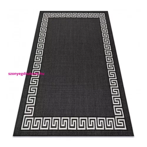Kab. Fonott sizal flat szőnyeg 49373690 Görög fekete / krém 200x290 cm