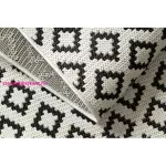 Kab. Fonott sizal flat szőnyeg 49361960 Rombuszok krém / fekete 200x290 cm